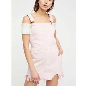 Free people pink overall mini dress